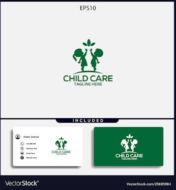 Design logo child care simple concept vector image