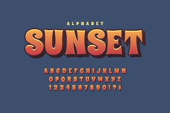 Design with 3d retro alphabet Free Vector