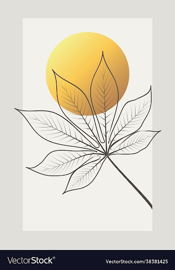 design with gold tropical leaves