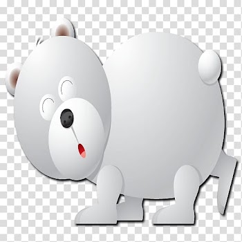 Designer, White Bear smiling transparent background PNG clipart