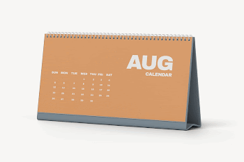 Desk calendar mockup, orange 3D | Free PSD Mockup - rawpixel