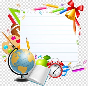 Desk globe with black base, Paper frame School Illustration, Cartoon pencil bell frame material without matting transparent background PNG clipart