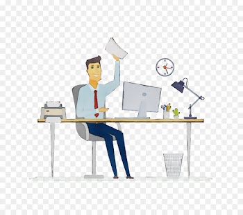 desk job cartoon computer desk furniture