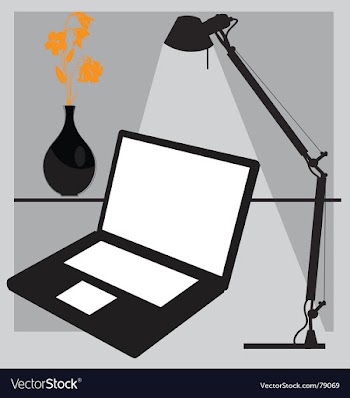 Desk laptop vector image