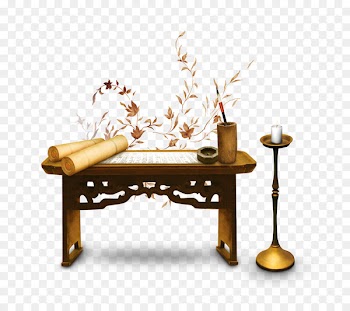 Desk Paper Chinoiserie Advertising - Candle next to the desk 