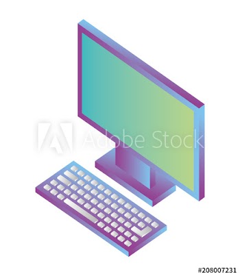 desktop computer isometric design