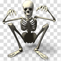Desktop Halloween Icons, Skeleton transparent background PNG clipart