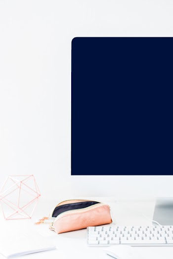 Desktop with copper details