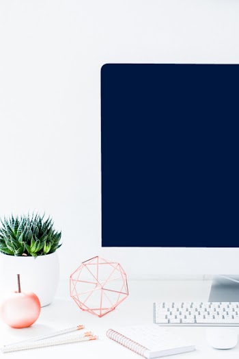 Desktop with copper details