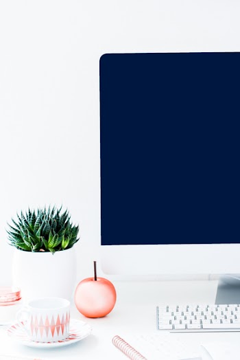 Desktop with copper details