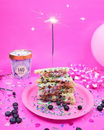 Dessert On Pink Plastic Plate