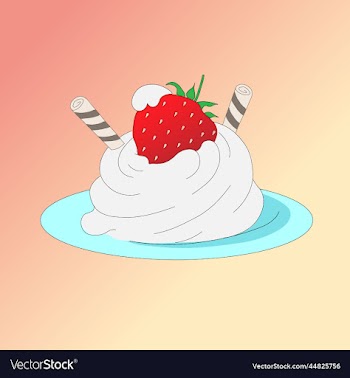 dessert strawberries with cream