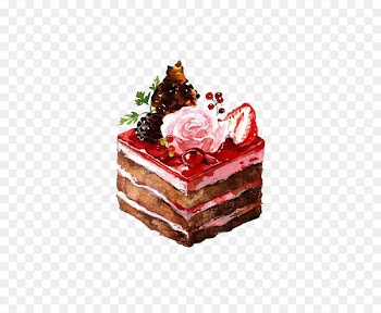 Dessert Watercolor painting Drawing Illustration - Hand-painted dessert cake 