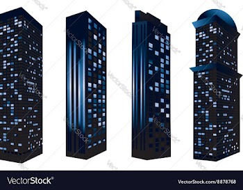 Detailed Buildings Silhouettes vector image