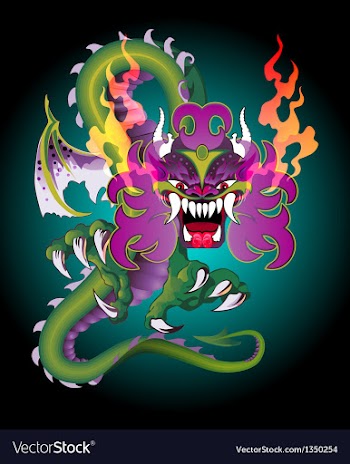 Detailed dragon vector image