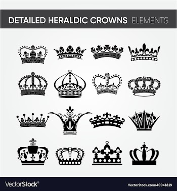 detailed heraldic crowns elements set