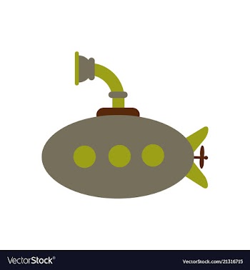 Detailed image of submarine military ship top vector image