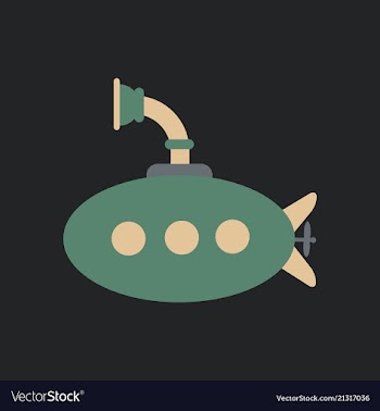 Detailed image of submarine military ship top vector image