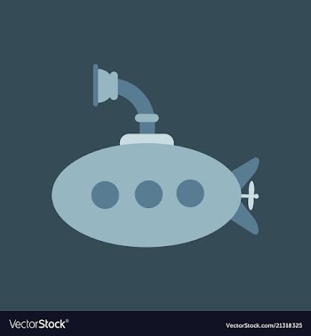 Detailed image of submarine military ship top vector image