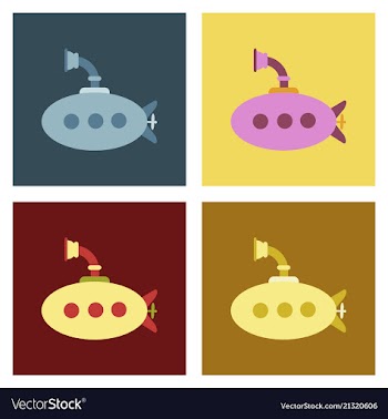 Detailed image of submarine military ship top vector image