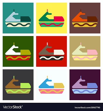 Detailed jet boatscooter vector image