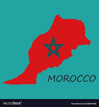 Detailed morocco-map-flag vector image