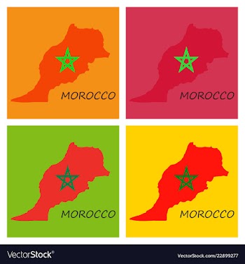 Detailed morocco-map-flag vector image