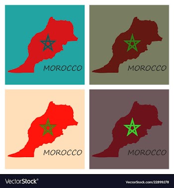 Detailed morocco-map-flag vector image