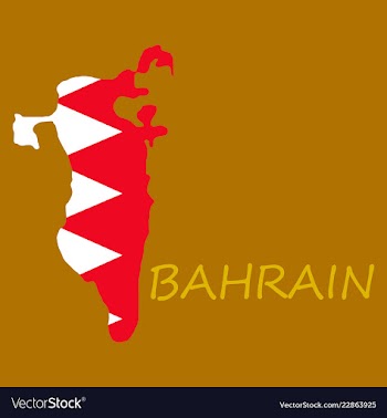 Detailed of a map of bahrain with flag eps10 vector image