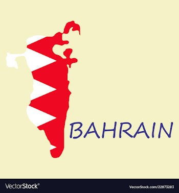 Detailed of a map of bahrain with flag eps10 vector image