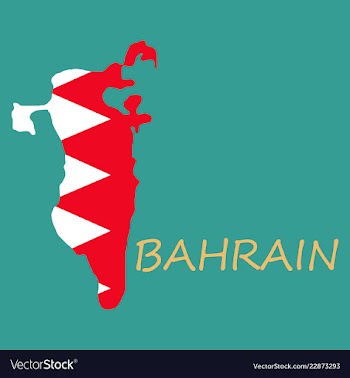 Detailed of a map of bahrain with flag eps10 vector image