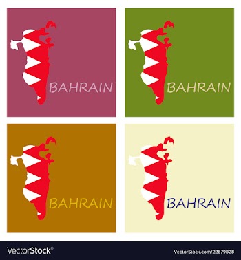 Detailed of a map of bahrain with flag eps10 vector image