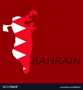 Detailed of a map of bahrain with flag eps10 vector image