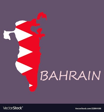 Detailed of a map of bahrain with flag eps10 vector image