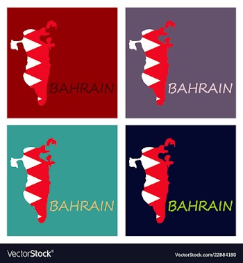 Detailed of a map of bahrain with flag eps10 vector image