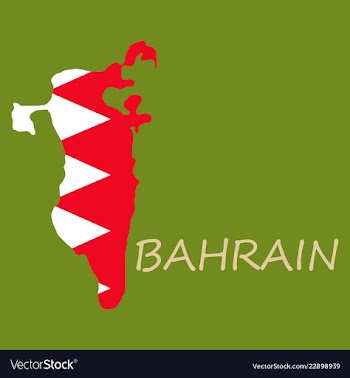 Detailed of a map of bahrain with flag eps10 vector image
