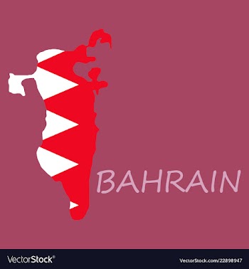 Detailed of a map of bahrain with flag eps10 vector image