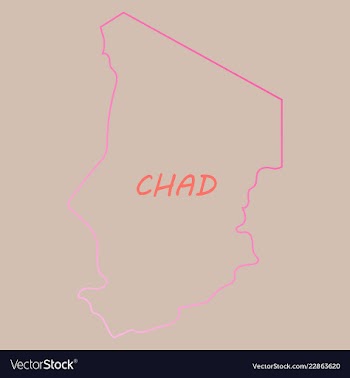 Detailed of a map of chad with flag eps10 vector image