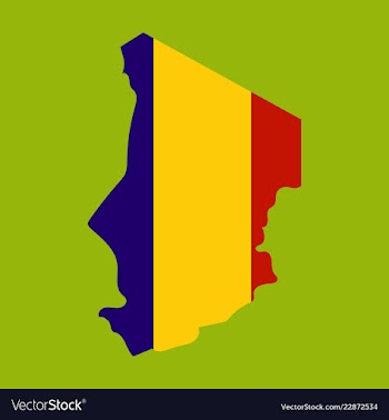 Detailed of a map of chad with flag eps10 vector image