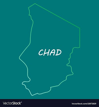 Detailed of a map of chad with flag eps10 vector image