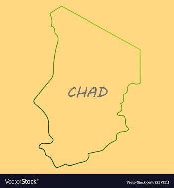 Detailed of a map of chad with flag eps10 vector image