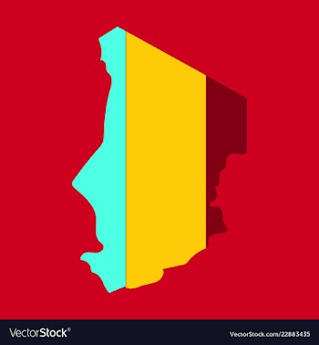 Detailed of a map of chad with flag eps10 vector image