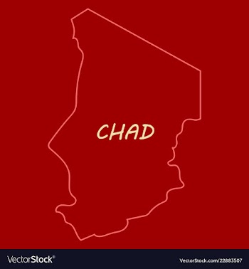 Detailed of a map of chad with flag eps10 vector image