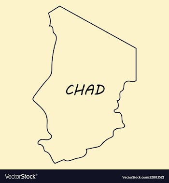 Detailed of a map of chad with flag eps10 vector image