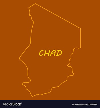 Detailed of a map of chad with flag eps10 vector image