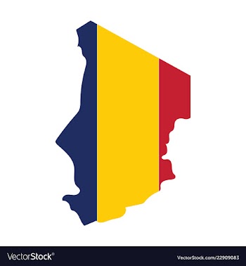 Detailed of a map of chad with flag eps10 vector image