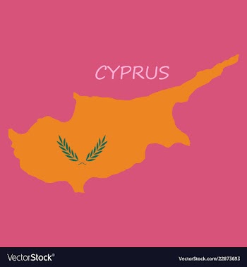 Detailed of a map of cyprus with flag eps10 vector image