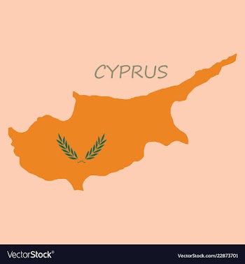 Detailed of a map of cyprus with flag eps10 vector image