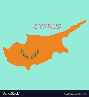 Detailed of a map of cyprus with flag eps10 vector image