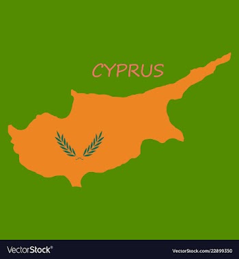 Detailed of a map of cyprus with flag eps10 vector image